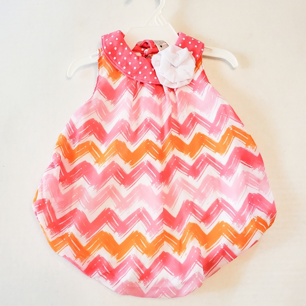 Pink & Orange Baby Girl Blouse Romper Bodsuit